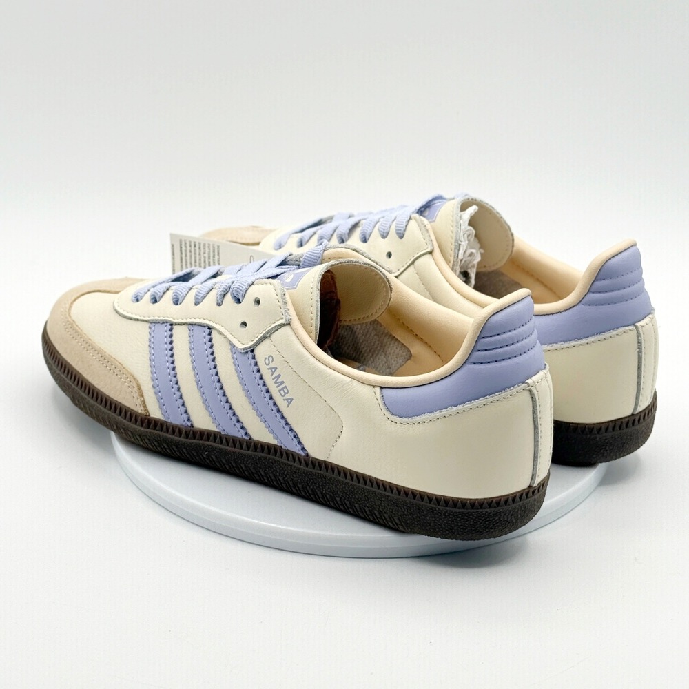 Adidas Samba OG W Leather Size 9 Womens Cream/Violet/Sand JI2678 - Picture 6 of 12